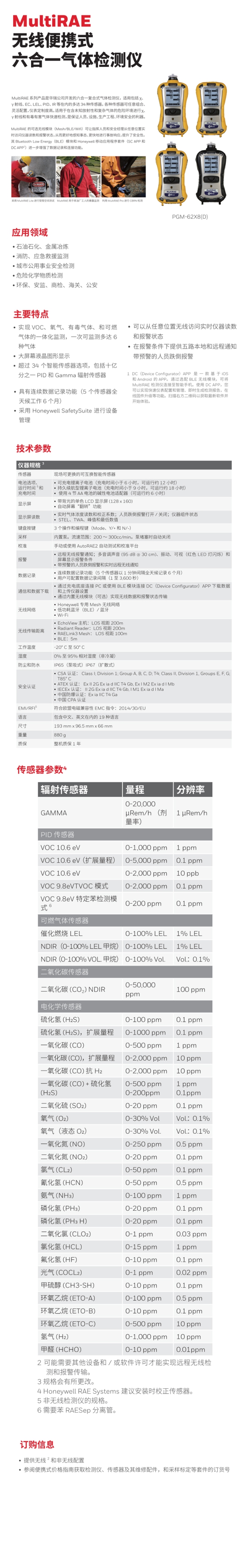 MultiRAE 無線便攜式六合一氣體檢測儀 霍尼韋爾